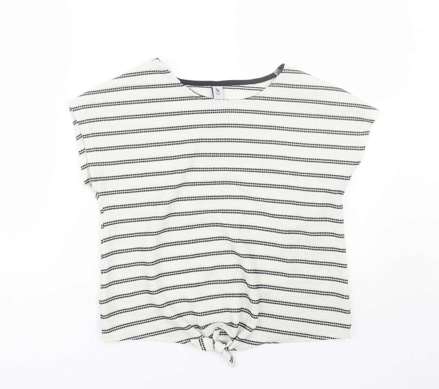 TU Girls Beige Striped  Basic Tank Size 13 Years