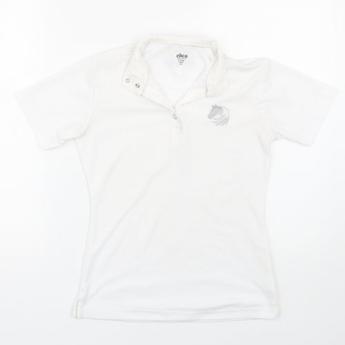 Elico Girls White   Basic Polo Size 9-10 Years