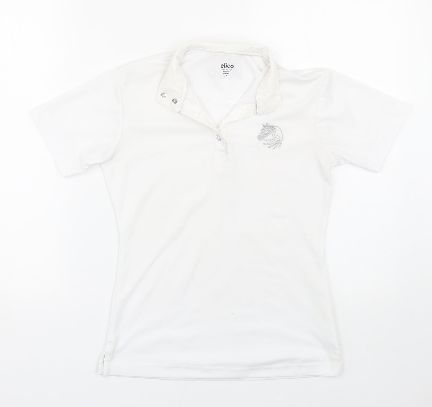 Elico Girls White   Basic Polo Size 9-10 Years