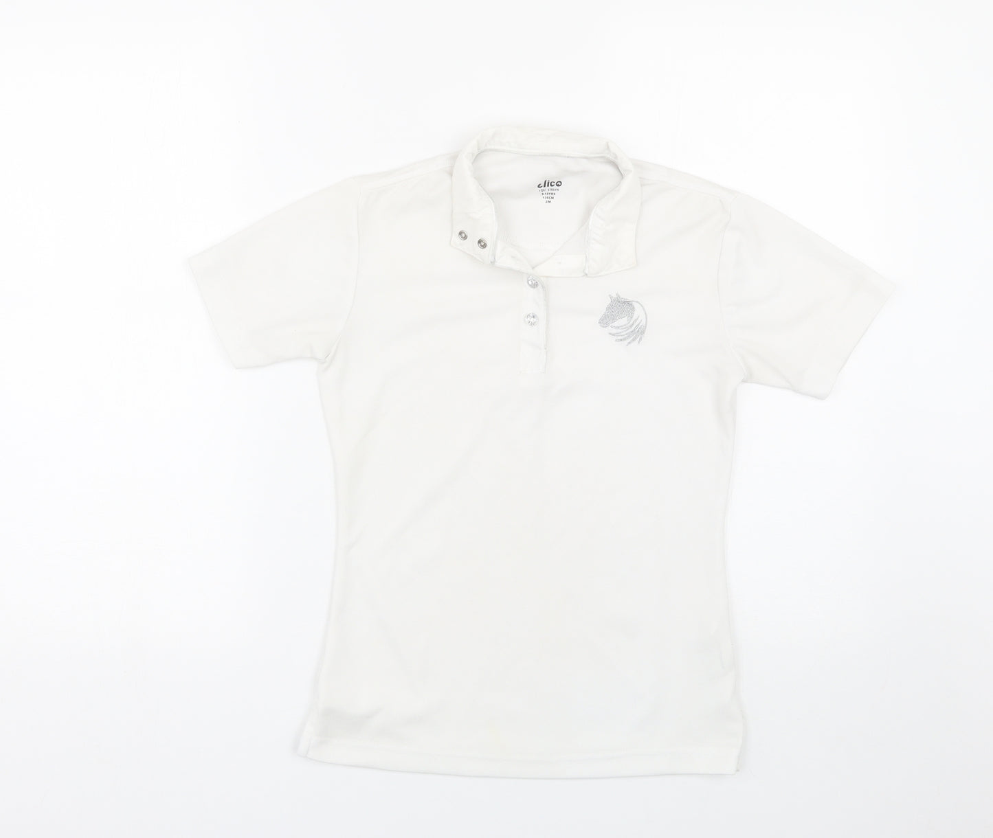 Elico Girls White   Basic Polo Size 9-10 Years