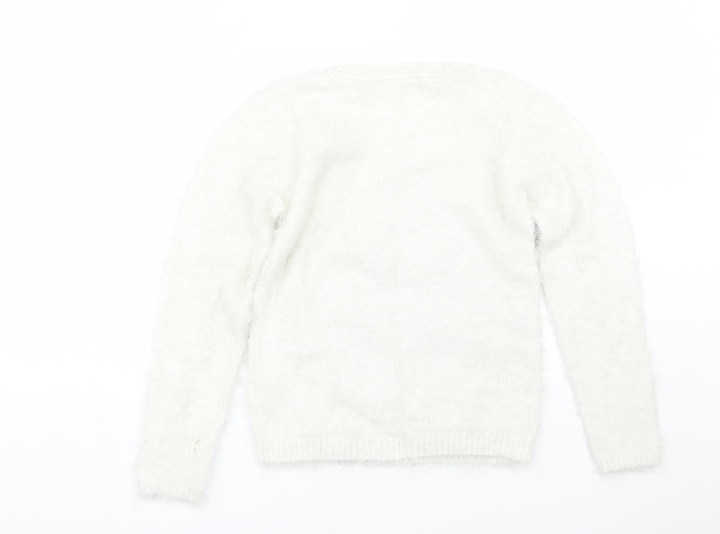 M&S Girls White   Pullover Jumper Size 12-13 Years