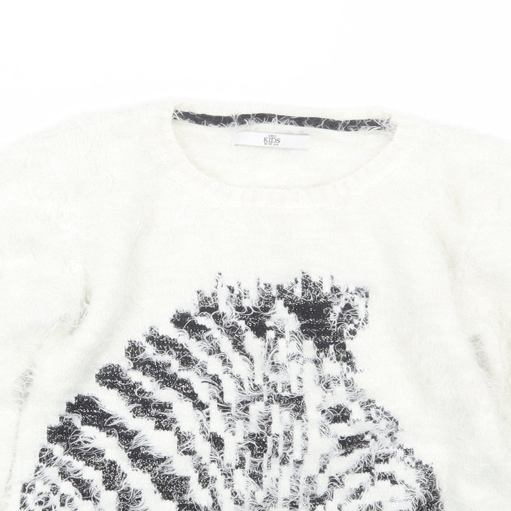M&S Girls White   Pullover Jumper Size 12-13 Years
