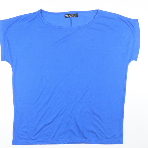 Be Jealous Womens Blue   Basic T-Shirt Size 26