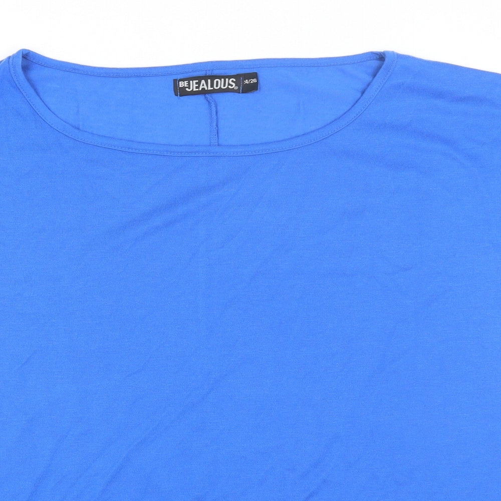Be Jealous Womens Blue   Basic T-Shirt Size 26