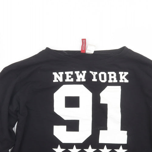 H&M Womens Black   Pullover Sweatshirt Size XS