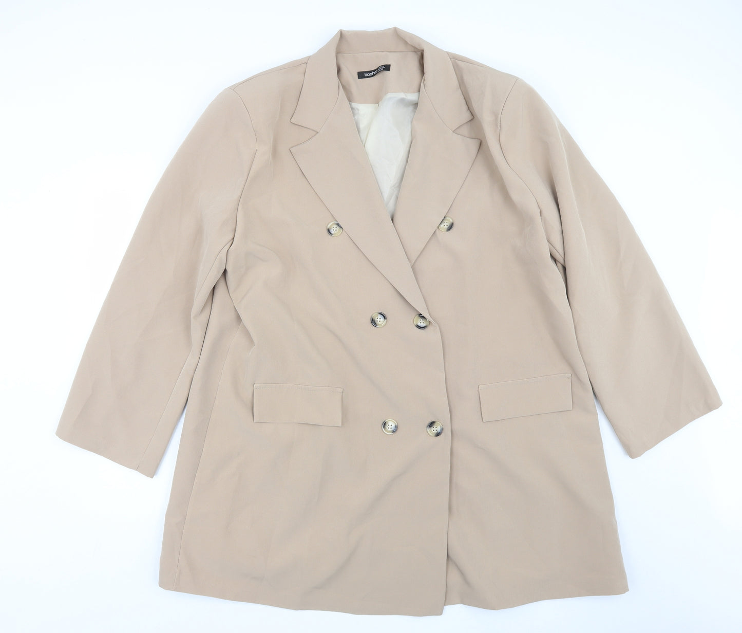 Boohoo Womens Brown   Trench Coat Coat Size 24