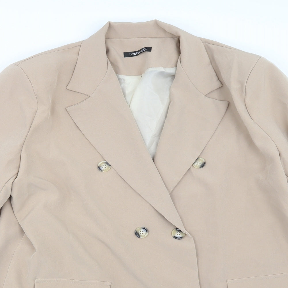 Boohoo Womens Brown   Trench Coat Coat Size 24
