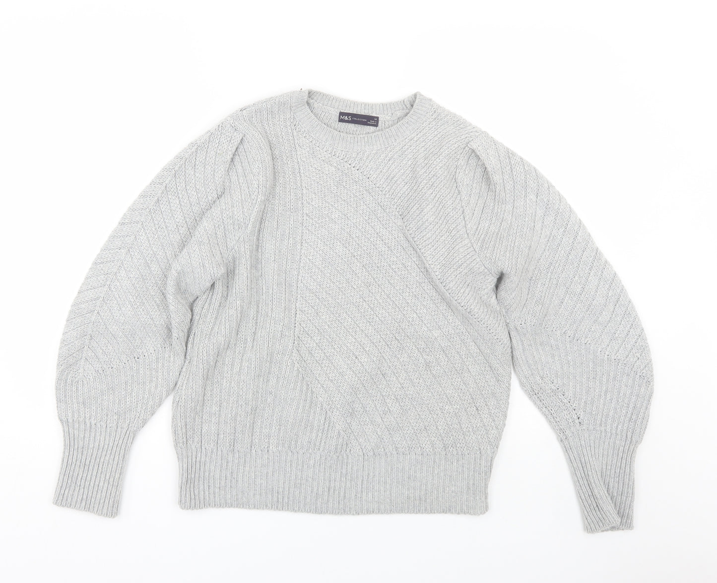 M&S Womens Grey   Pullover Jumper Size 14