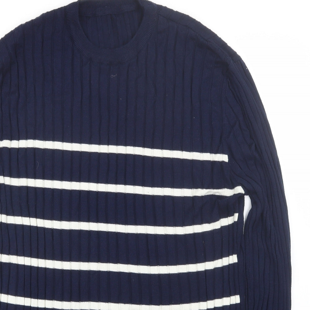 River Island Womens Blue Striped  Pullover Jumper Size XL