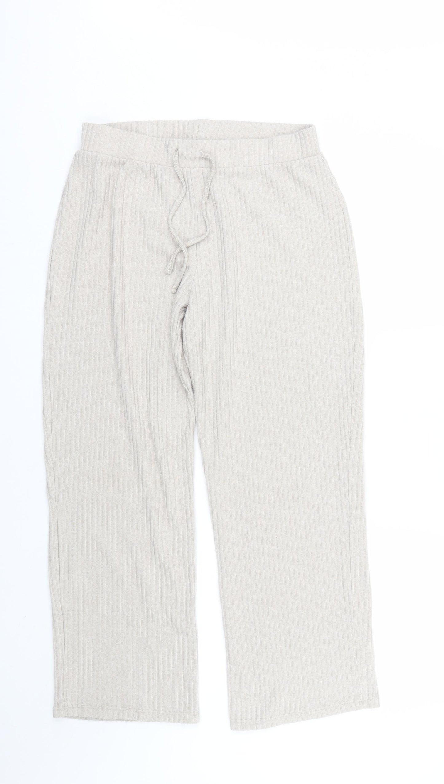 Jeff & co Womens Beige Striped  Cami Lounge Pants Size 12
