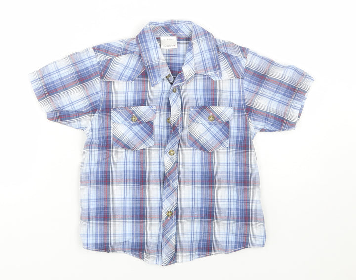 Ladybird Boys Blue Plaid  Basic Button-Up Size 5-6 Years