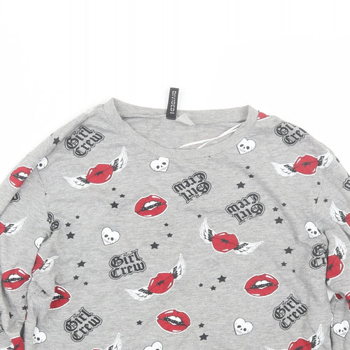 H&M Womens Grey   Pullover Sweatshirt Size S