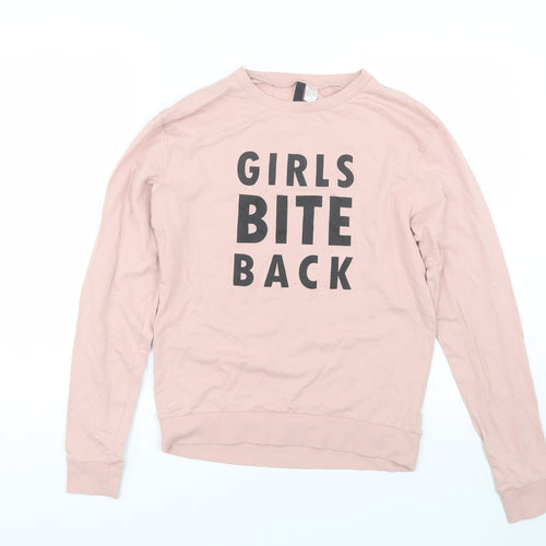 H&M Womens Pink   Pullover Sweatshirt Size S