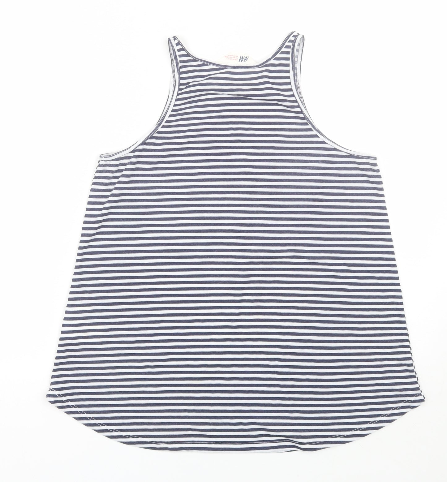 H&M Girls Blue Striped  Basic Tank Size 10-11 Years