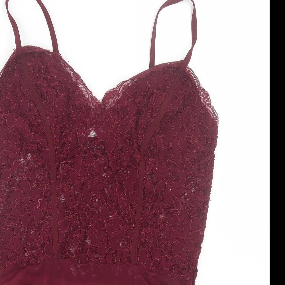 New Look Womens Red Floral  Catsuit One-Piece Size 16