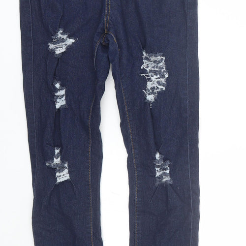 Boohoo Womens Blue  Denim Skinny Jeans Size 8 L26 in