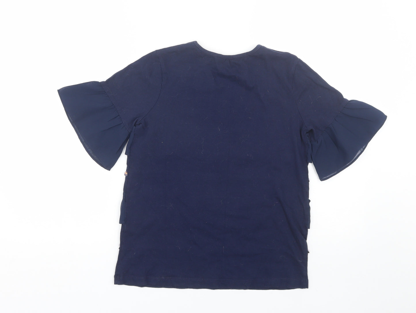 George Girls Blue Striped  Basic T-Shirt Size 11-12 Years