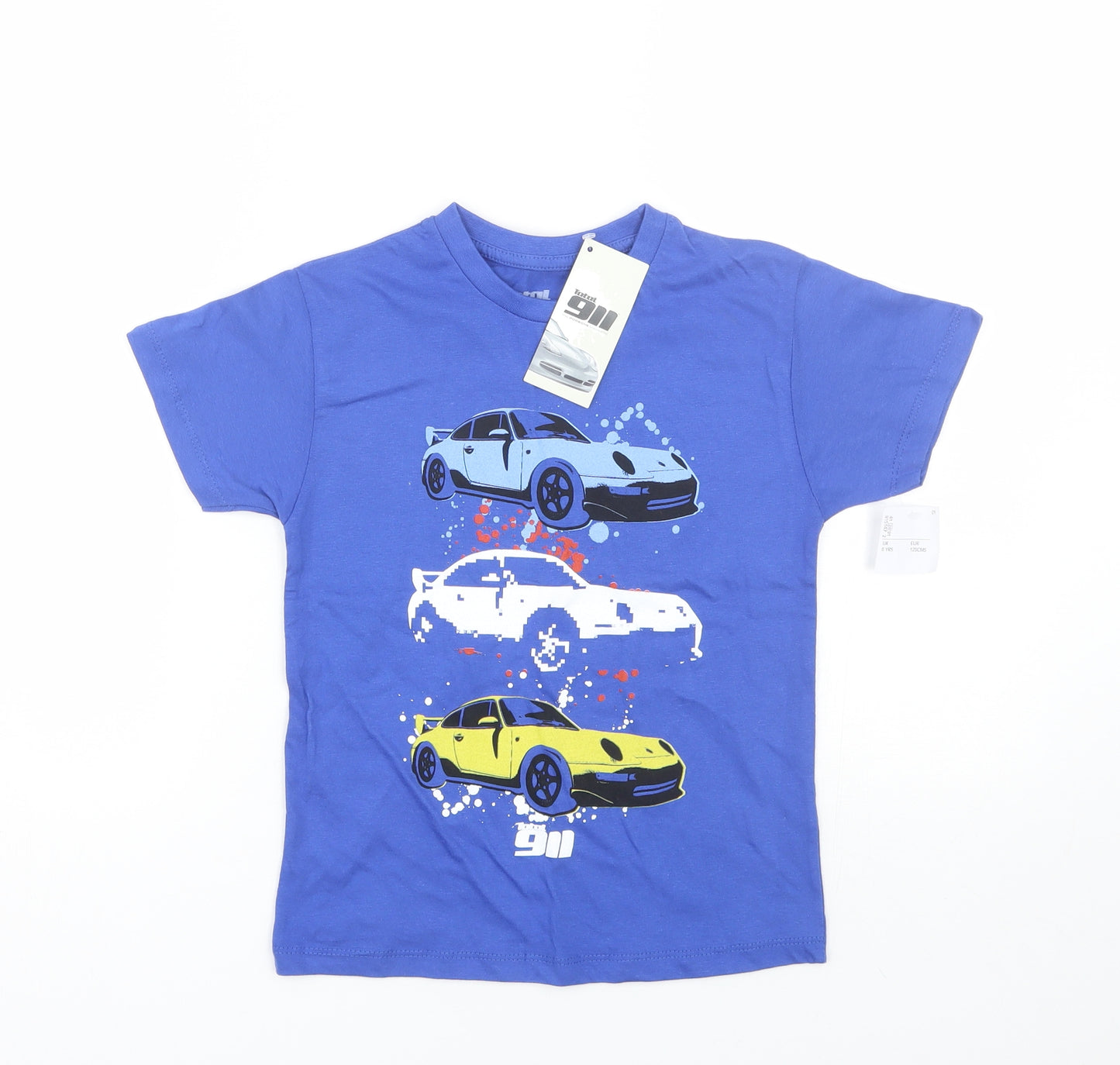 Total 911 Boys Blue   Basic T-Shirt Size 8 Years  - Porsche 911