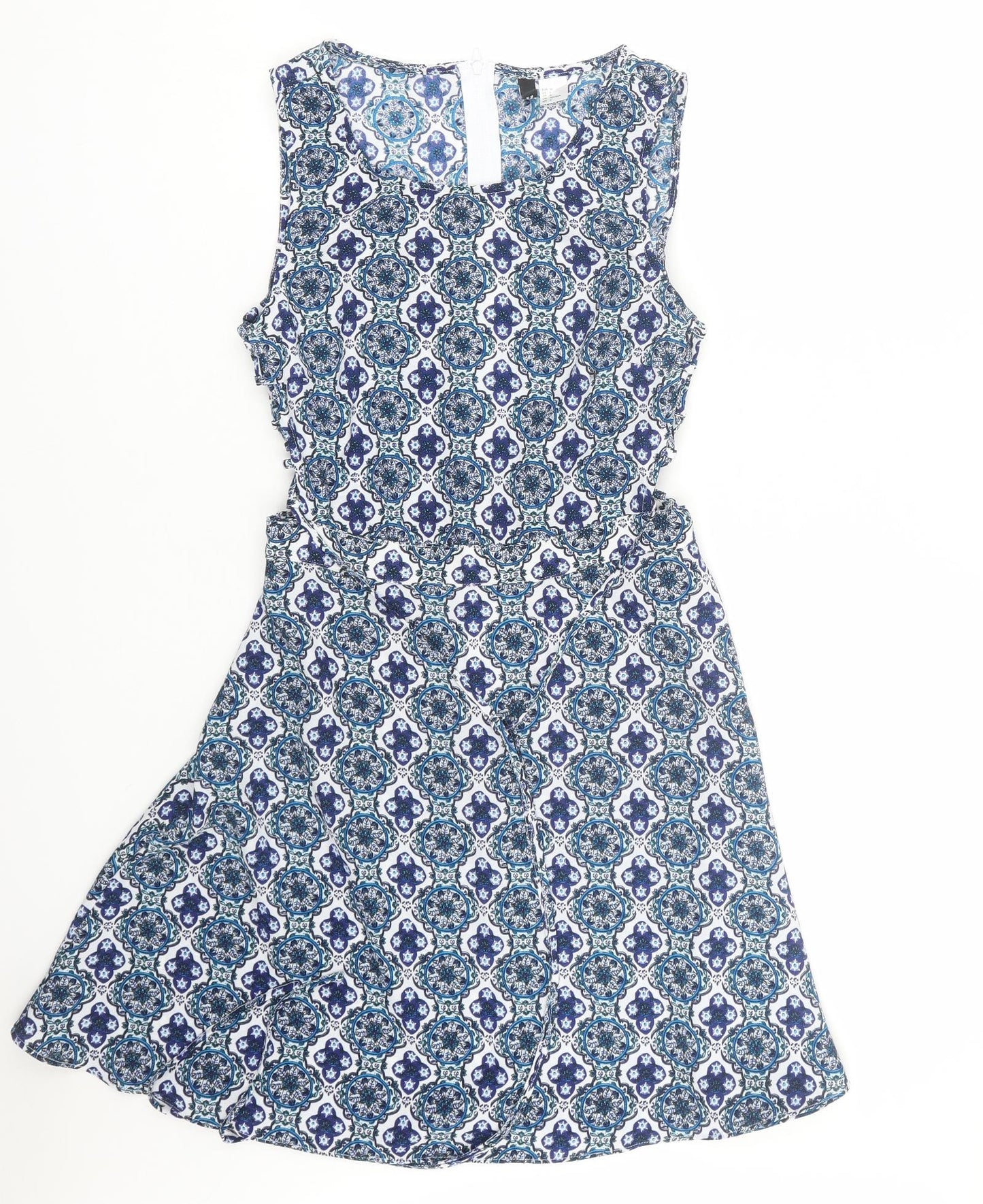 H&M Womens Blue Floral  Tank Dress  Size 10