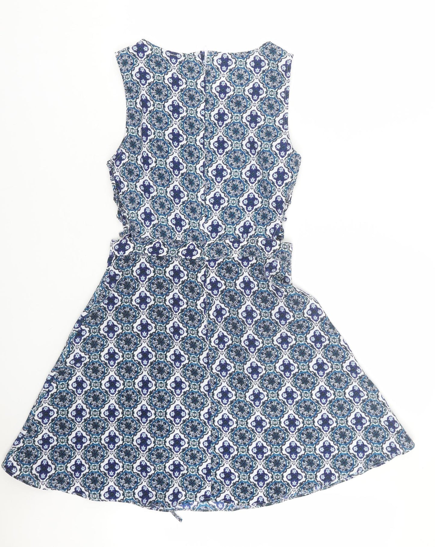 H&M Womens Blue Floral  Tank Dress  Size 10