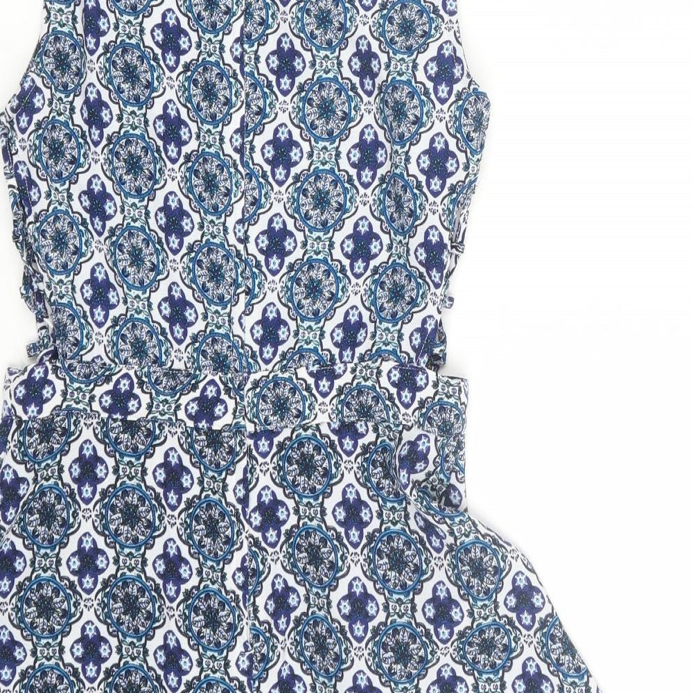 H&M Womens Blue Floral  Tank Dress  Size 10