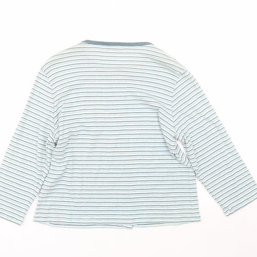 M&S Womens Blue Striped  Cardigan Jumper Size 16