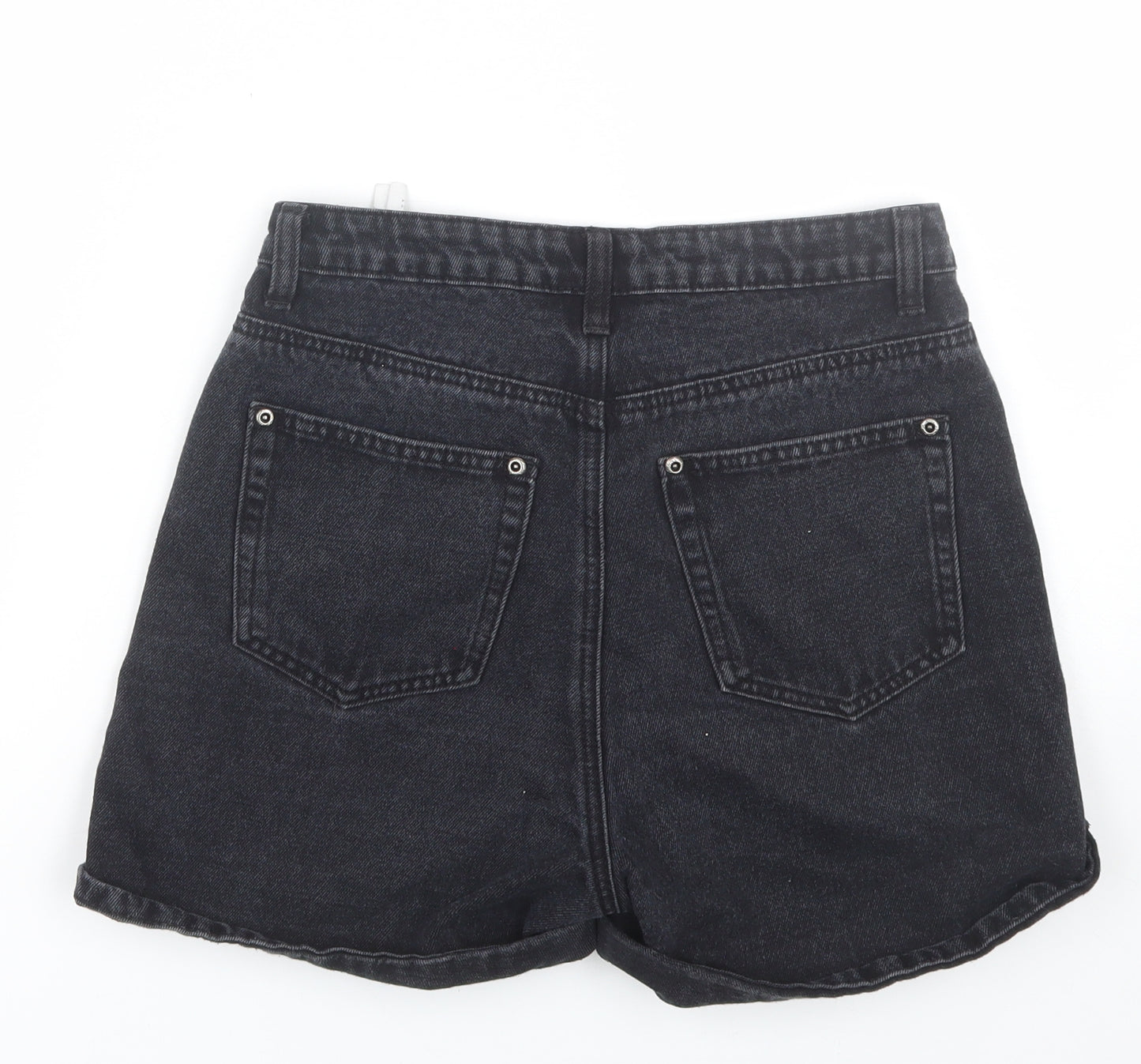 Boohoo Womens Black  Denim Culotte Shorts Size 8