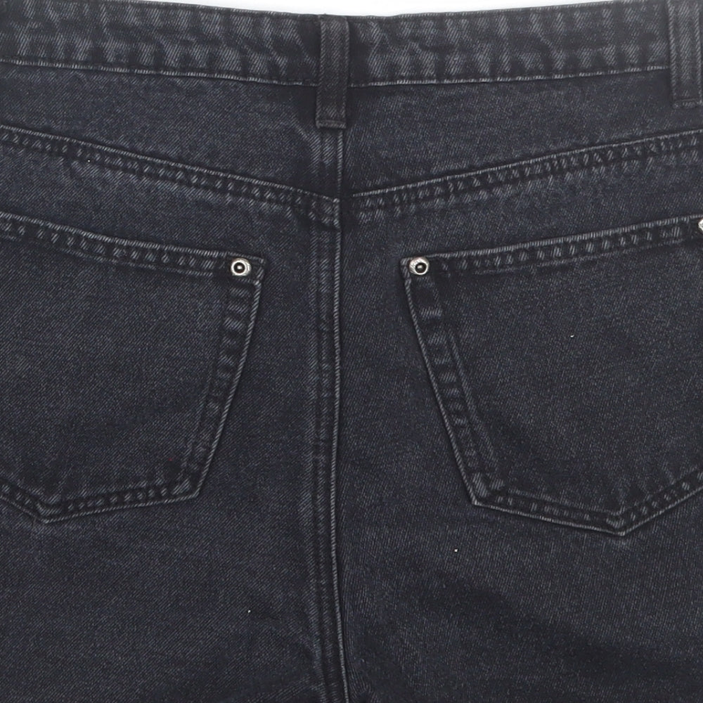 Boohoo Womens Black  Denim Culotte Shorts Size 8