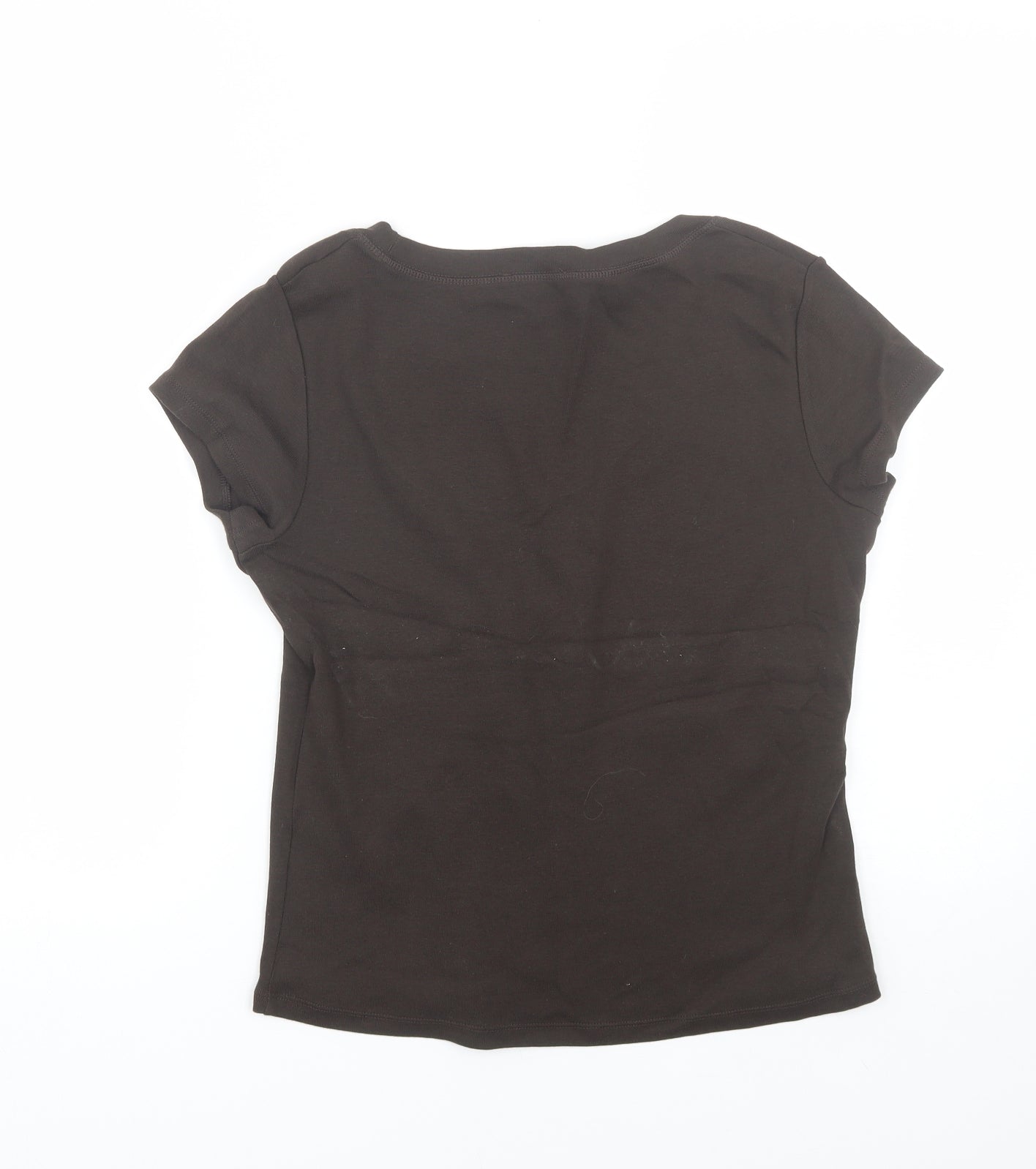 M&S Womens Brown   Basic T-Shirt Size 14