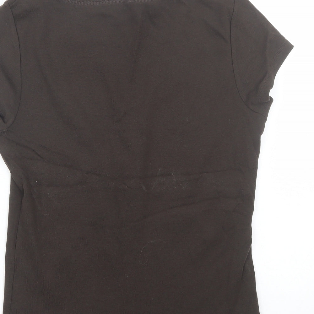 M&S Womens Brown   Basic T-Shirt Size 14