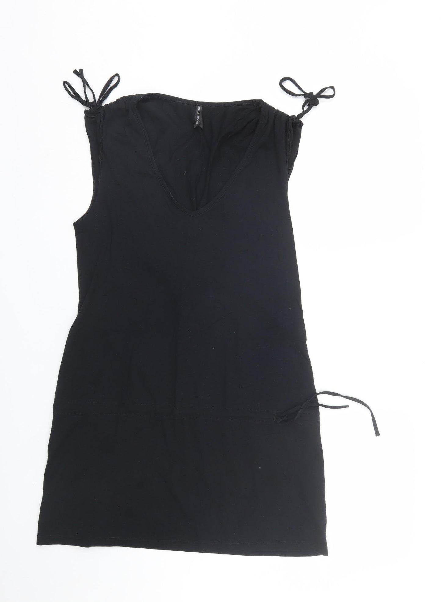 M&S Womens Black   T-Shirt Dress  Size 10