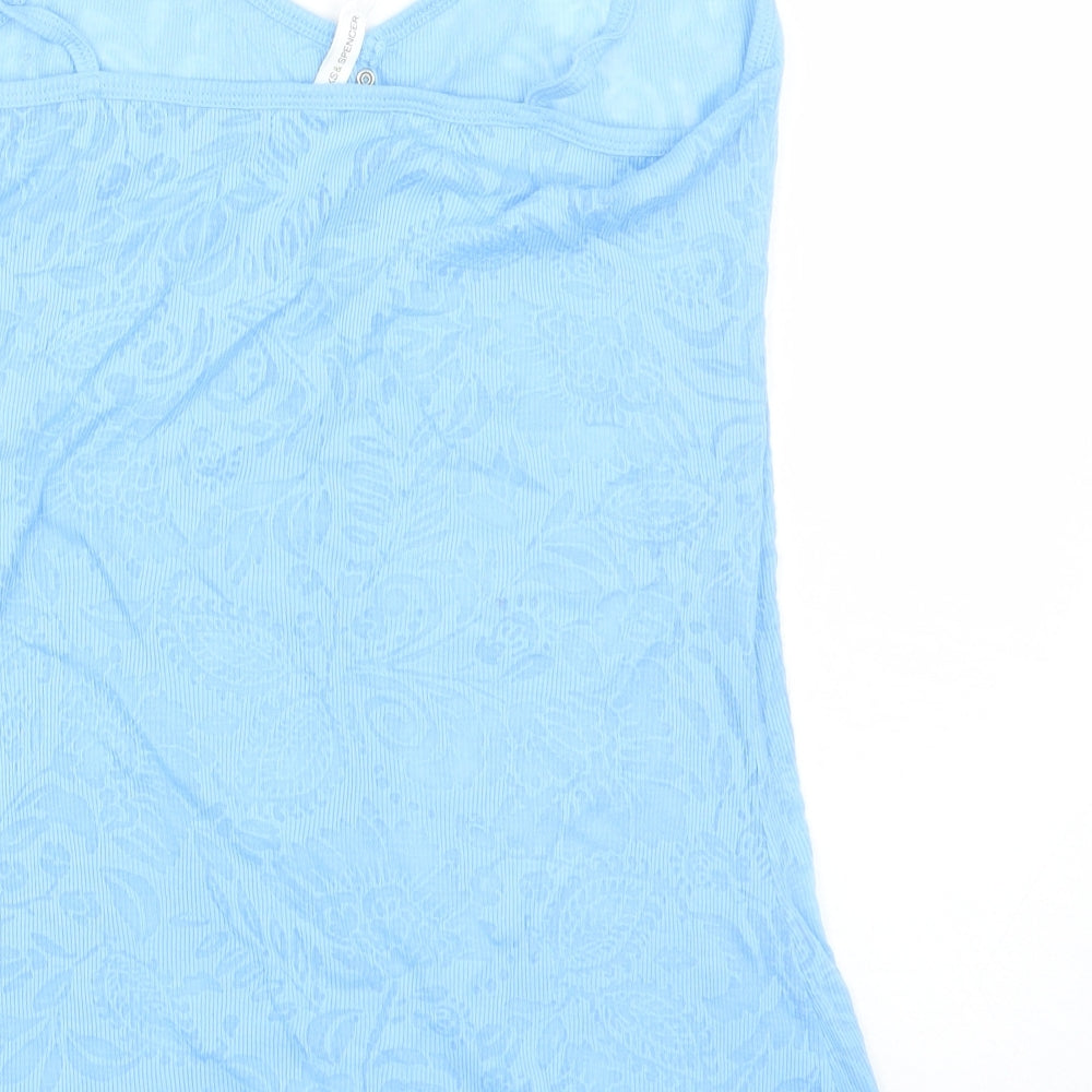 M&S Womens Blue Floral  Basic Tank Size 14