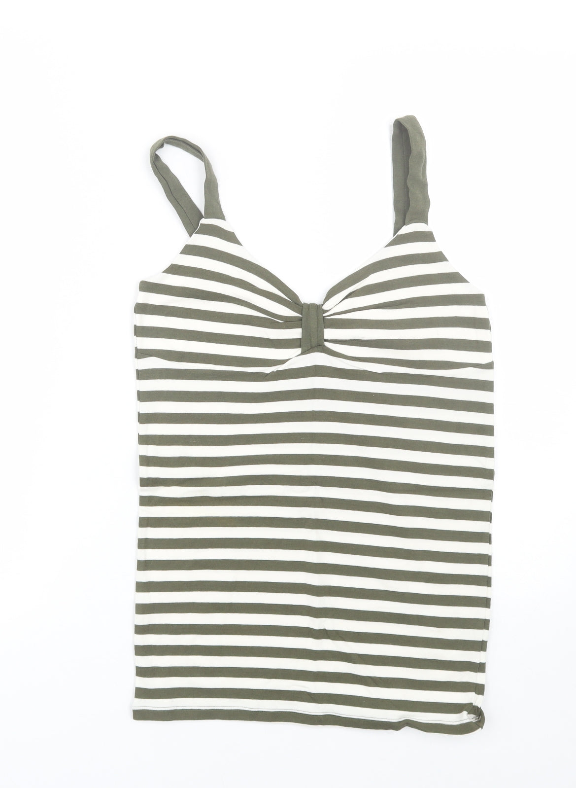 Atmosphere Womens Green Striped  Basic Tank Size 12