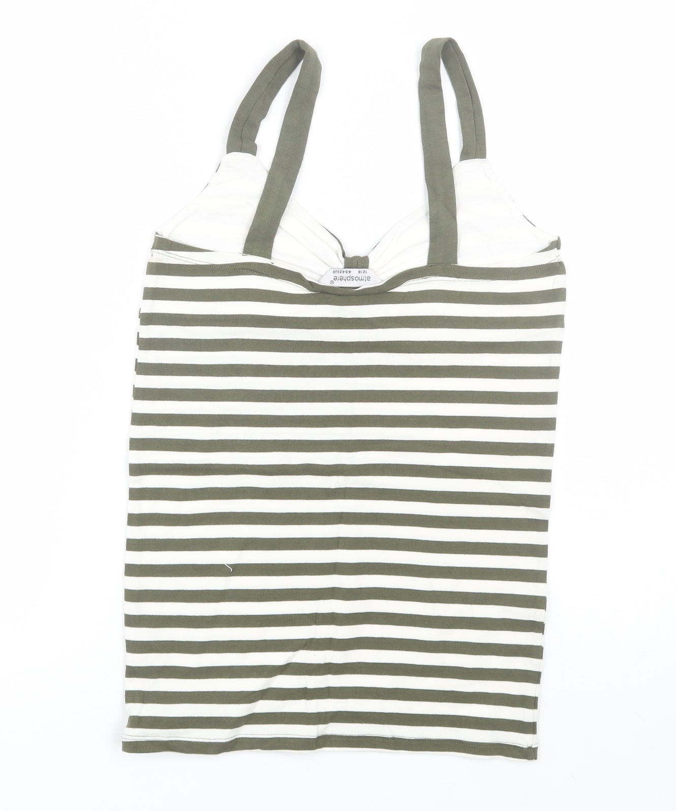 Atmosphere Womens Green Striped  Basic Tank Size 12