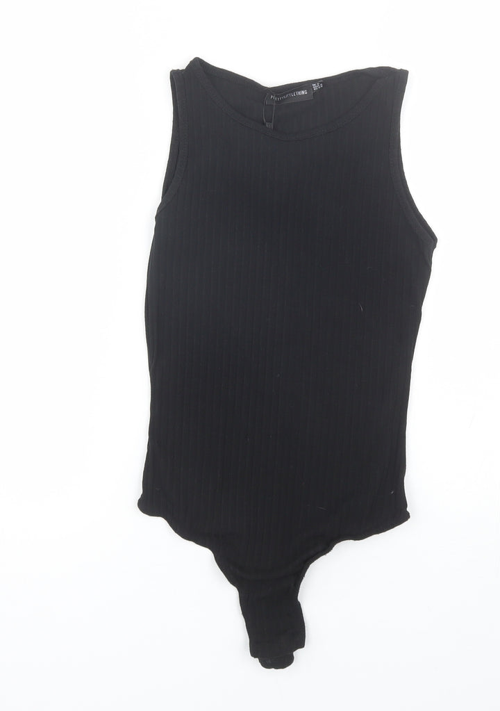 PRETTYLITTLETHING Womens Black Catsuit One-Piece Size 6