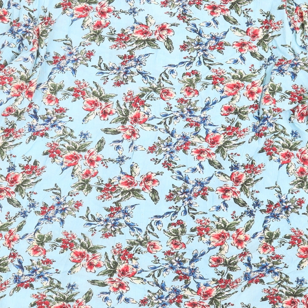 Cotton Traders Womens Blue Floral  Basic Blouse Size 20