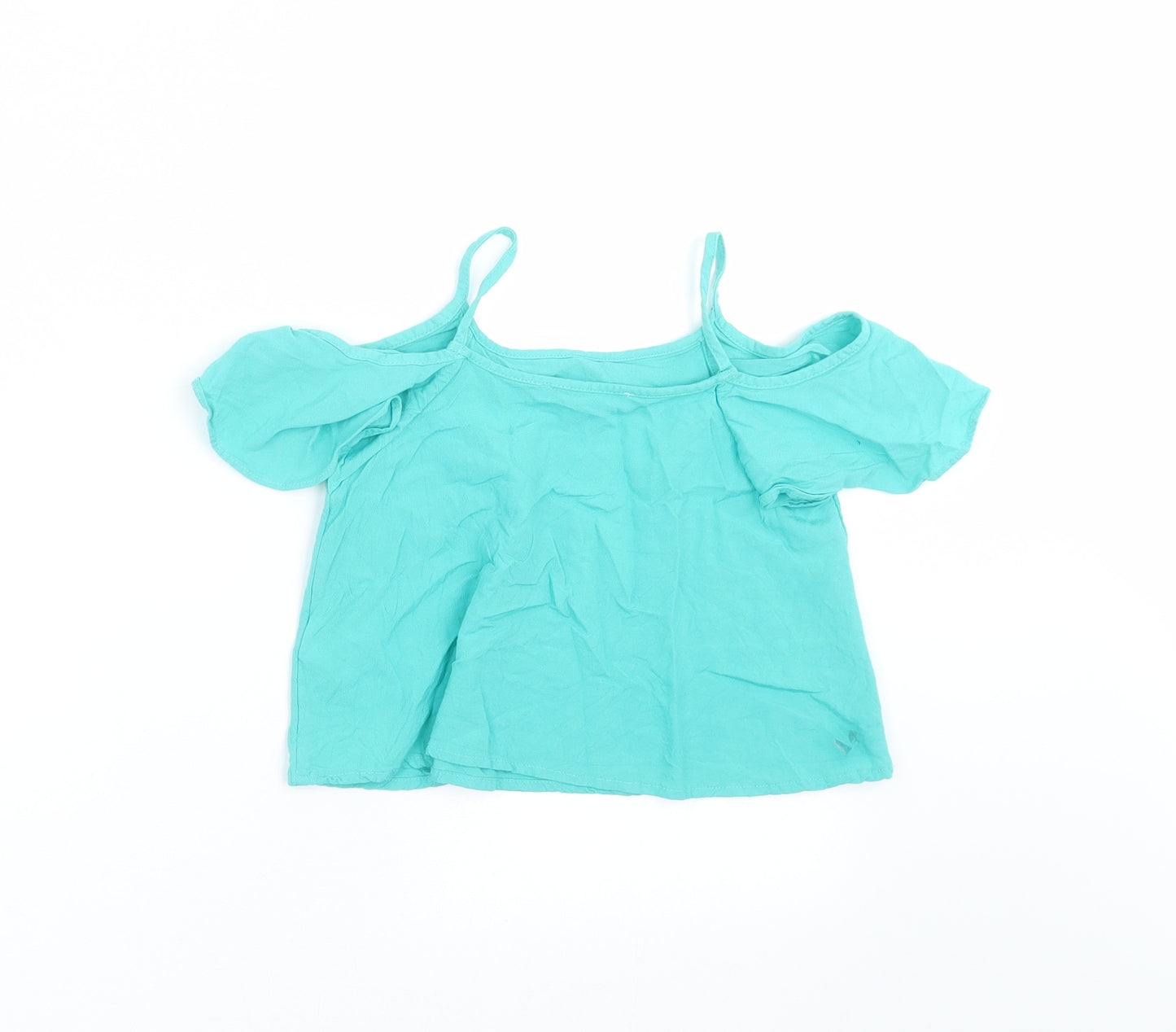 Marks and Spencer Girls Green   Camisole Blouse Size 3-4 Years  - cold shoulder