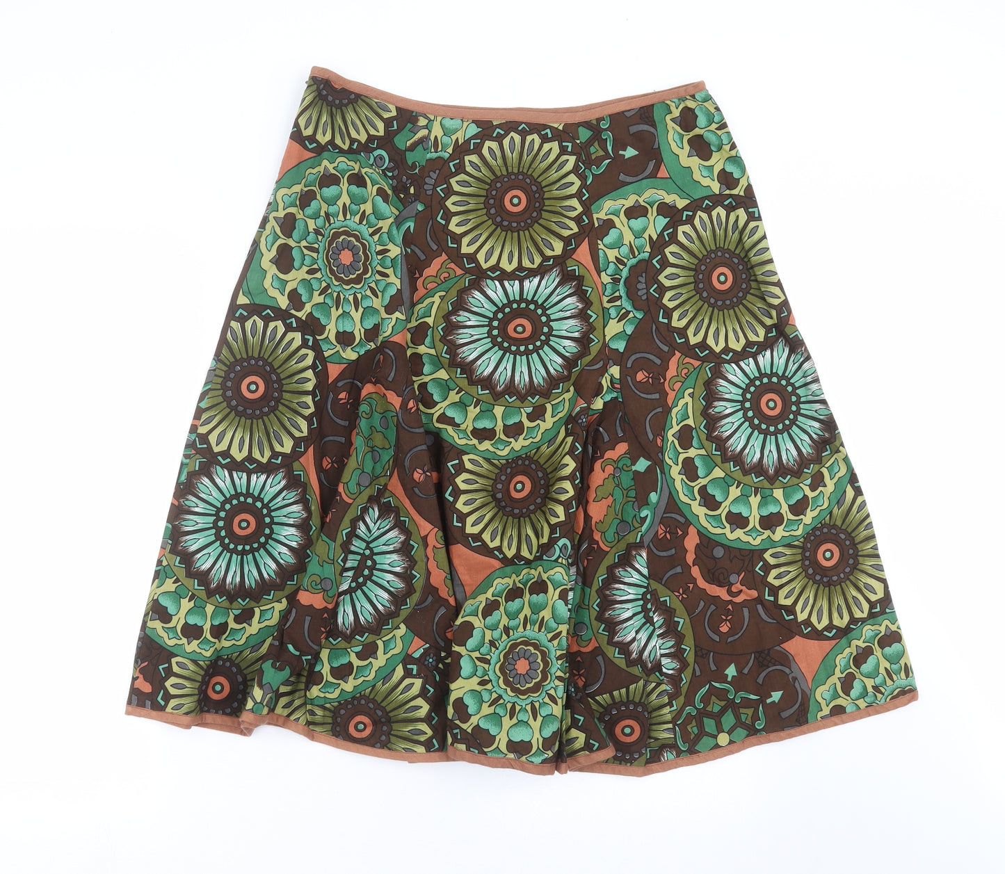 Couture Womens Brown Floral  A-Line Skirt Size 14