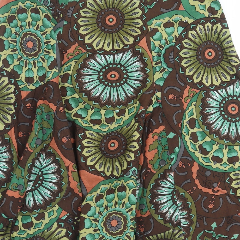 Couture Womens Brown Floral  A-Line Skirt Size 14