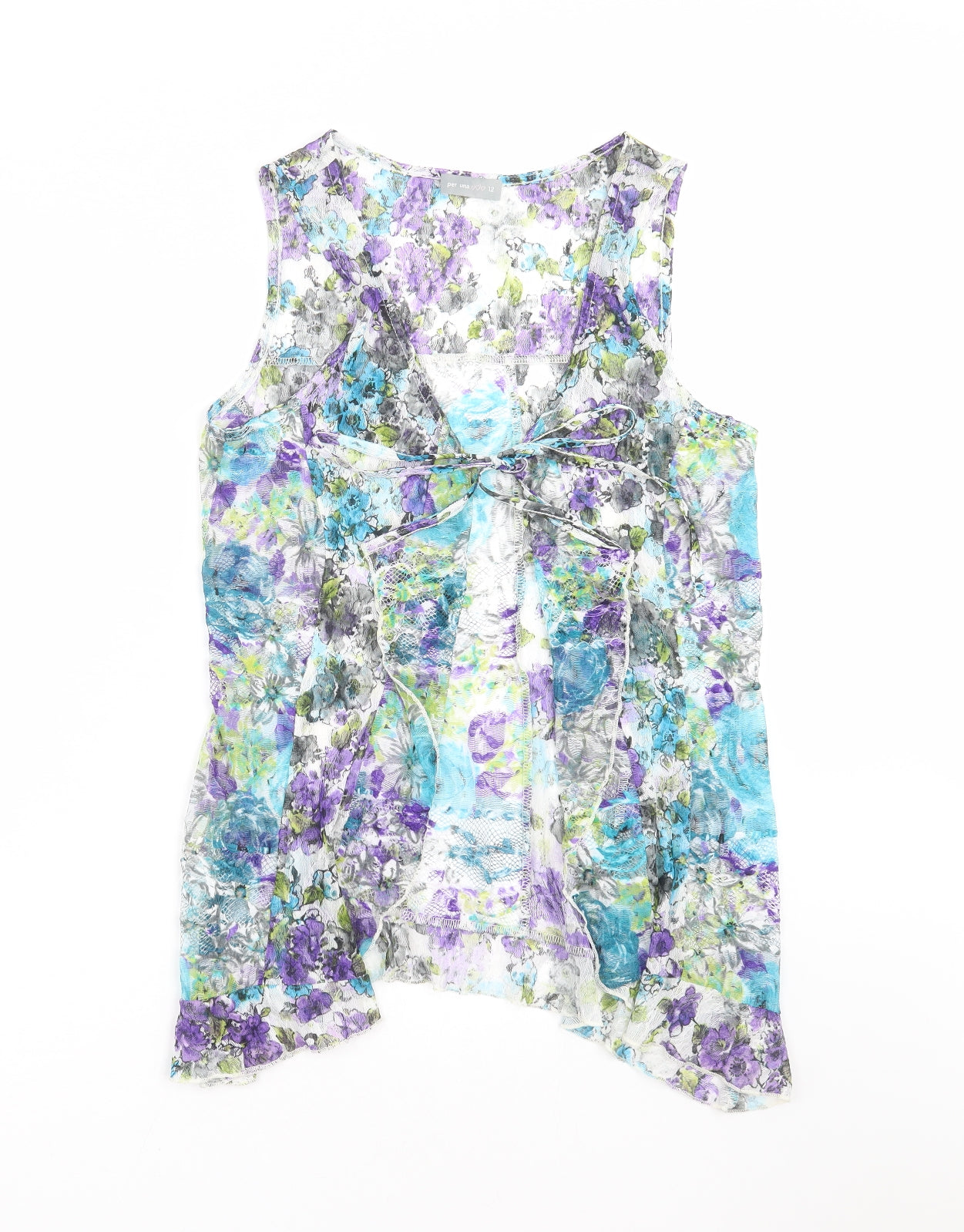 Marks and Spencer Womens Blue Floral  Basic Blouse Size 12
