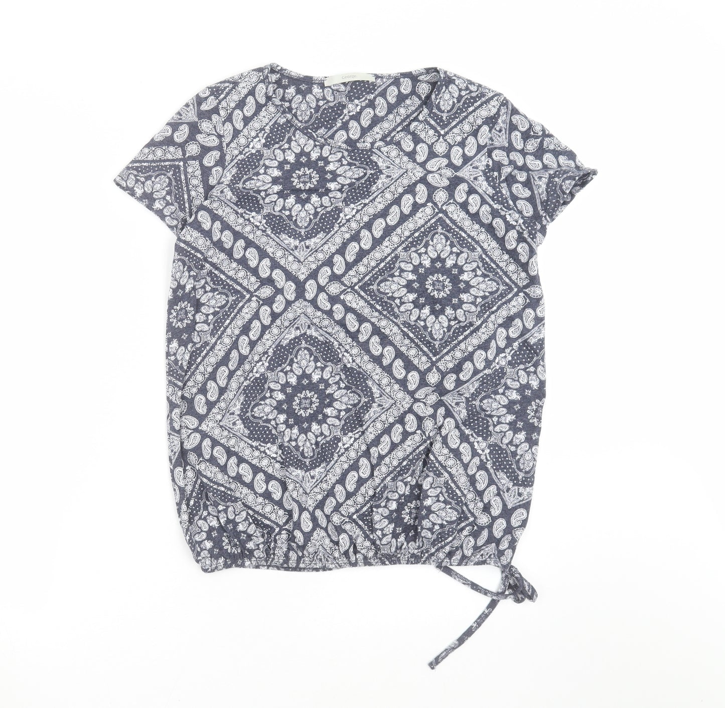 George Womens Blue Paisley  Basic T-Shirt Size 10