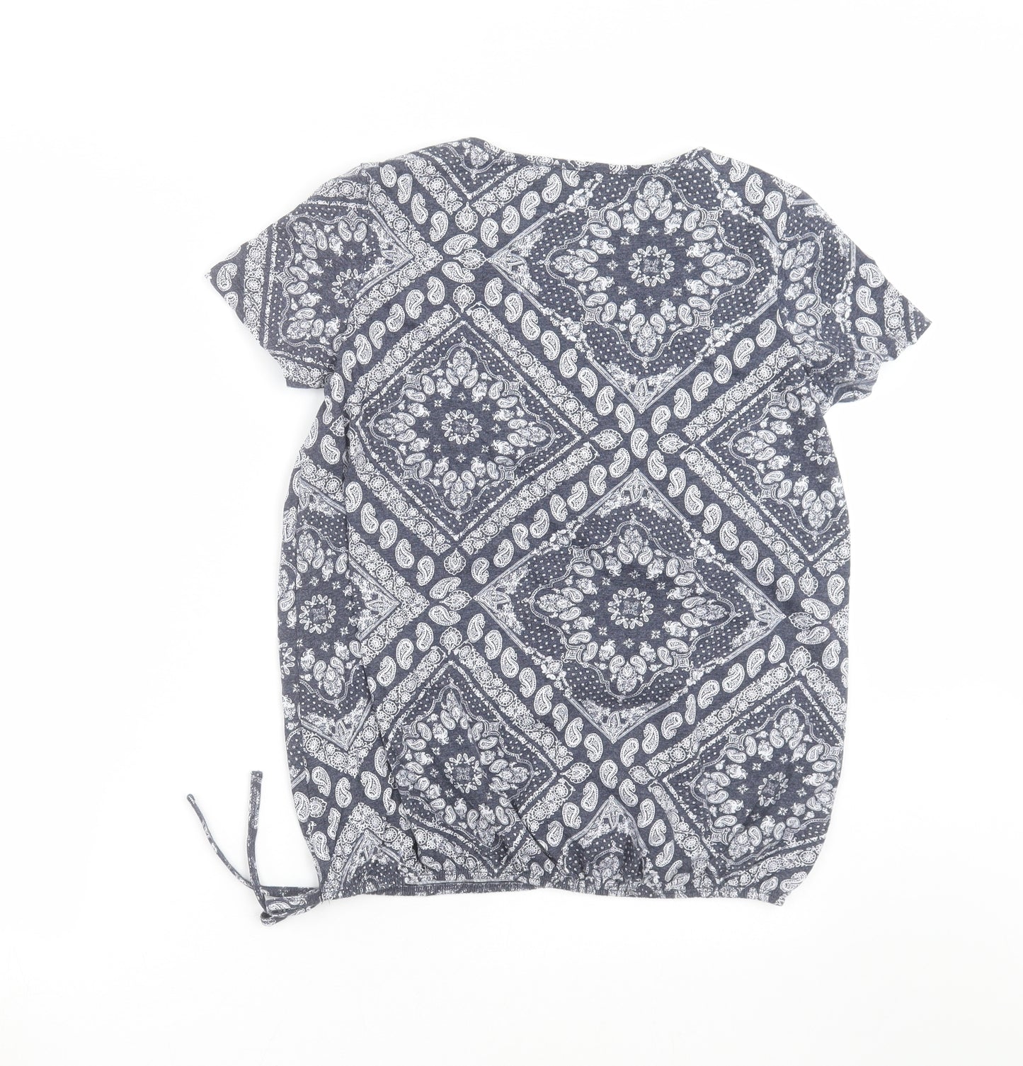 George Womens Blue Paisley  Basic T-Shirt Size 10