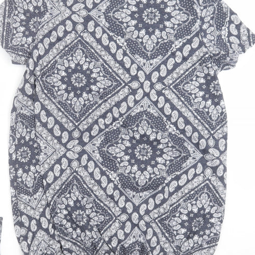 George Womens Blue Paisley  Basic T-Shirt Size 10