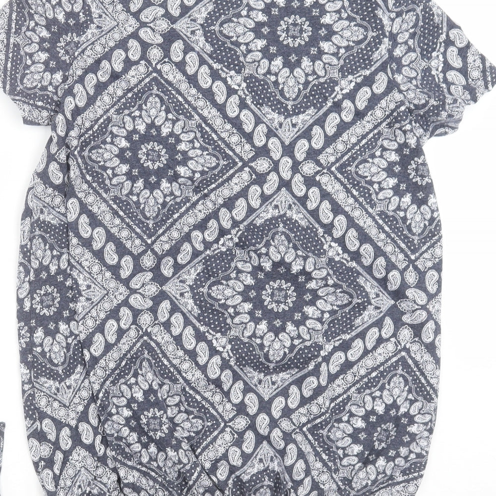 George Womens Blue Paisley  Basic T-Shirt Size 10