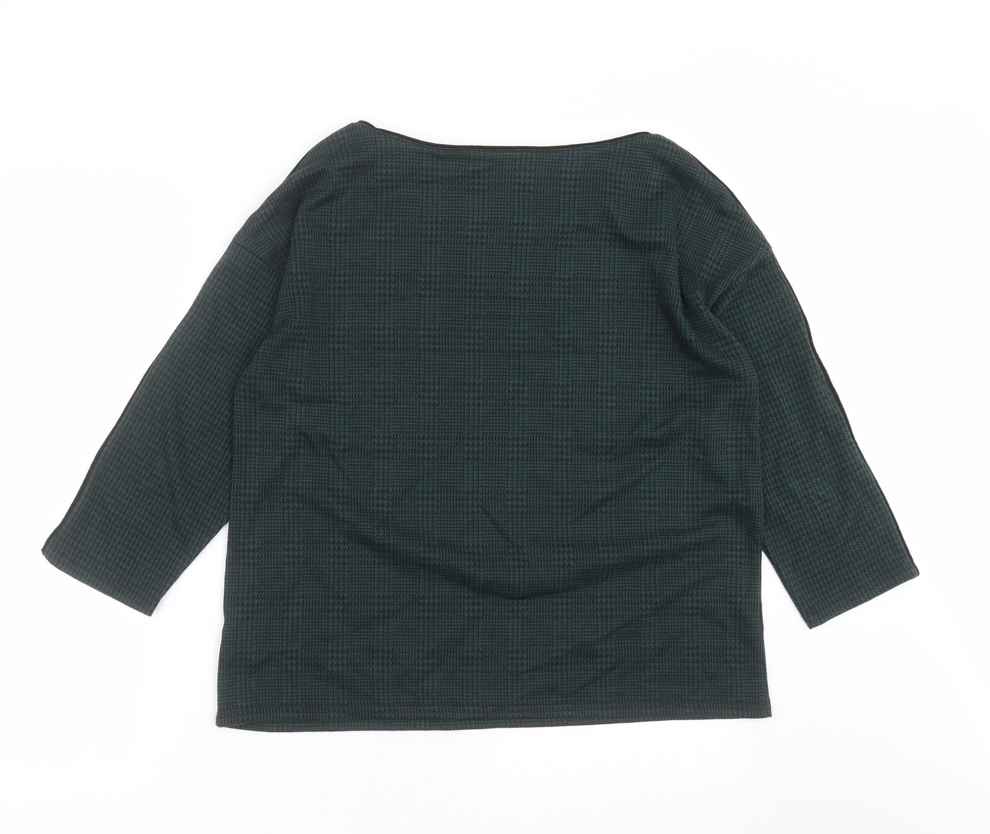 Marks and Spencer Womens Green Check  Basic T-Shirt Size 14
