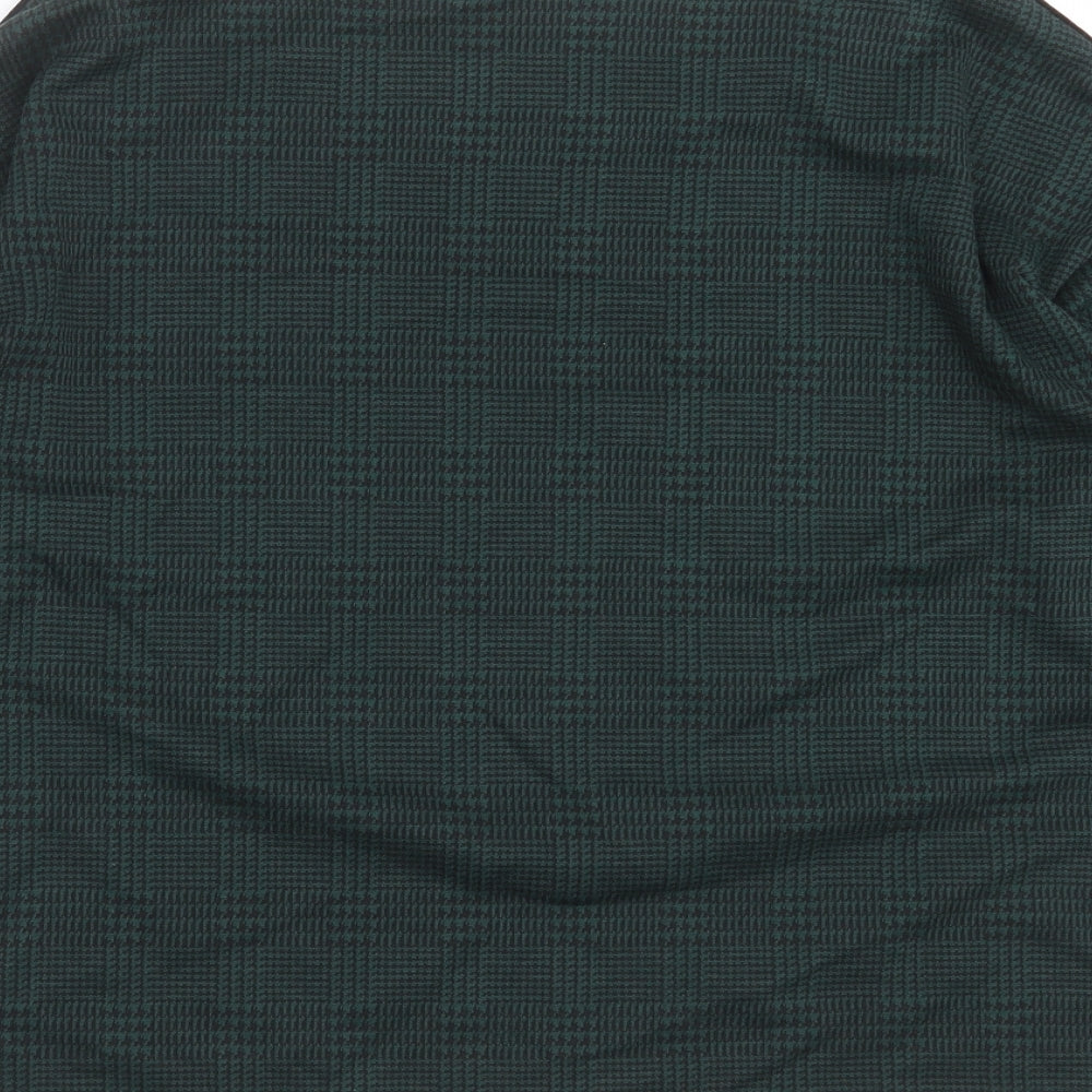 Marks and Spencer Womens Green Check  Basic T-Shirt Size 14