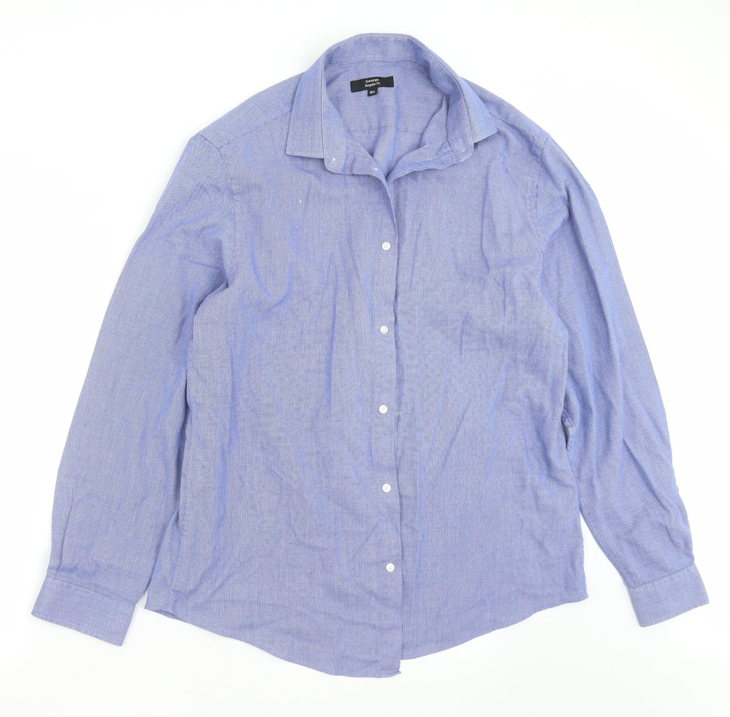 George Mens Blue Geometric   Button-Up Size 16.5