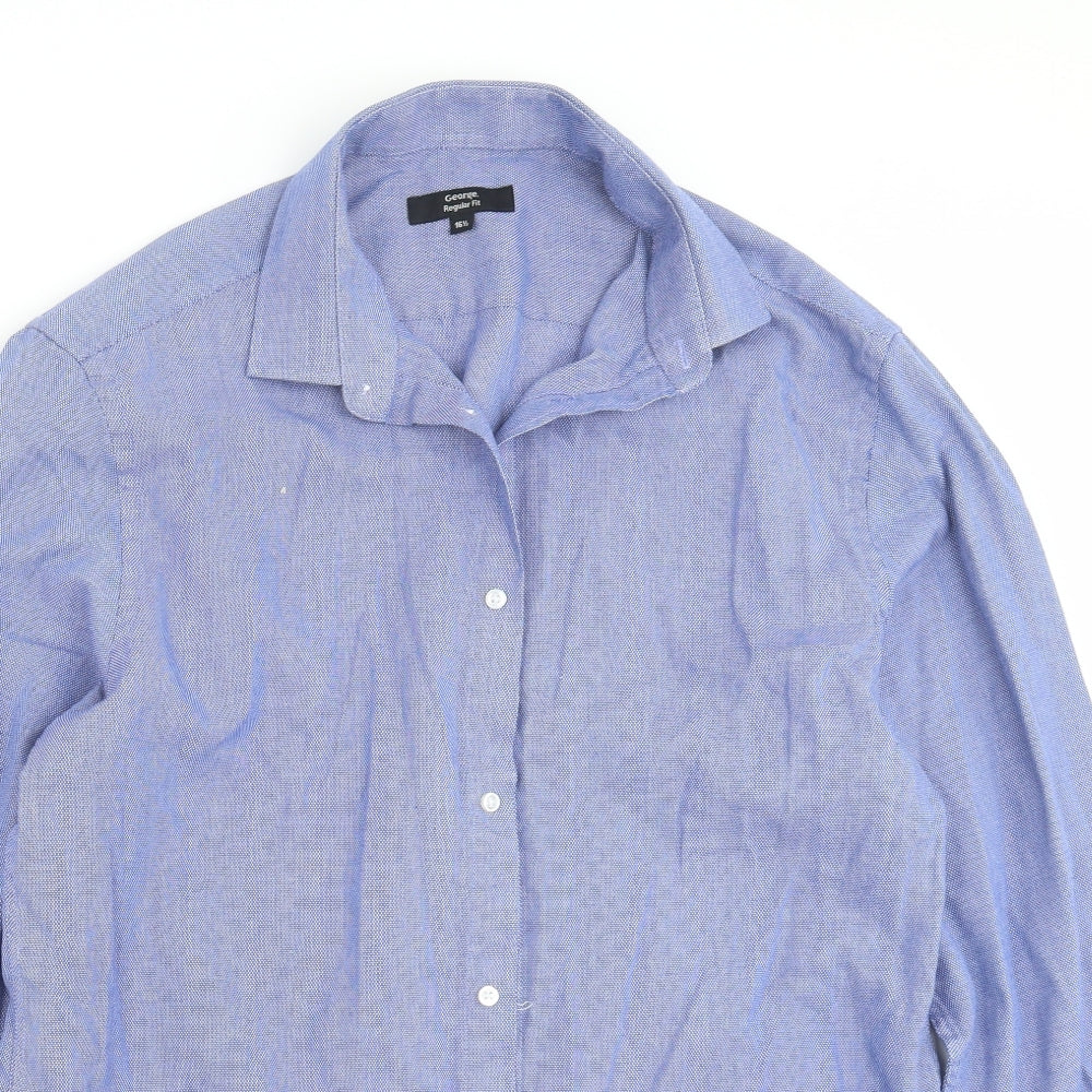 George Mens Blue Geometric   Button-Up Size 16.5