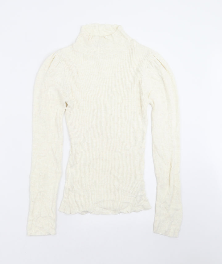 Topshop Womens Ivory  Knit Pullover Jumper Size S