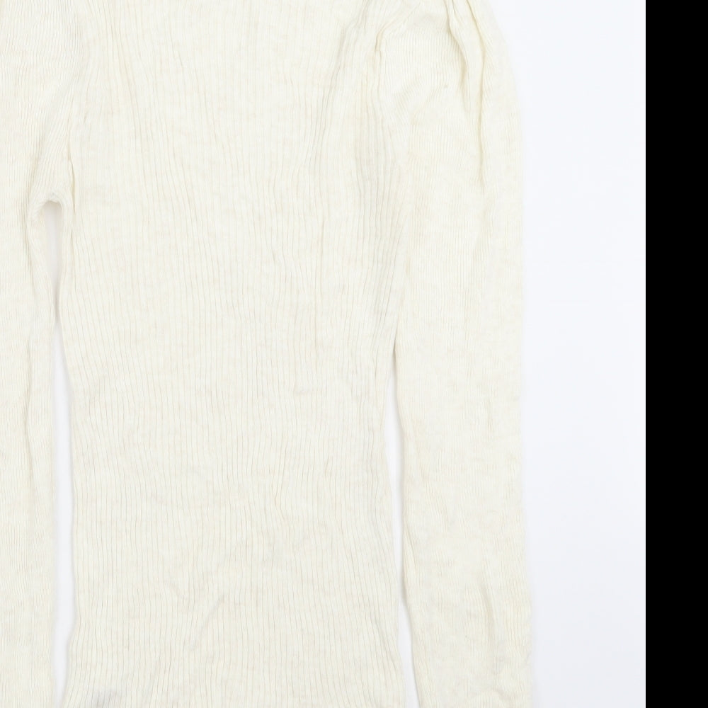 Topshop Womens Ivory  Knit Pullover Jumper Size S